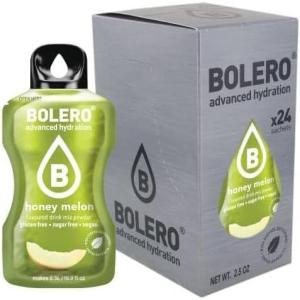 Bolero HONEY MELON 24x3g | Jus en poudre sans sucre, édulcoré à la stévia + vitamine C | pour enfants et sportifs | sans gluten, végétalien | goût sucré de melon