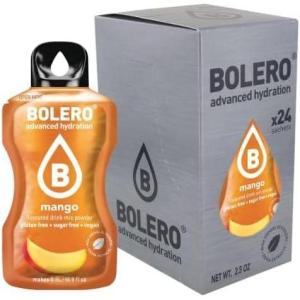 Boléro MANGO 24x3g | Jus en poudre sans sucre, édulcoré à la stévia + vitamine C | pour enfants et sportifs | sans gluten, végétalien | saveur de mangue