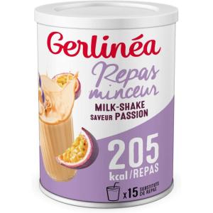 Gerlinéa Boisson Milkshake goût Vanille Substituts de repas riche en protéines Poudre à reconstituer contient 15 repas 220385(Fruits de la Passion)