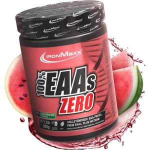 IronMaxx 100% EAAs Zero – Fruits des Bois 500g | Boisson Poudre Vegan Sans Sucre à Base de 8 Acides Aminés Essentiels | Support pour Musculation & Fitness(Pastèque)