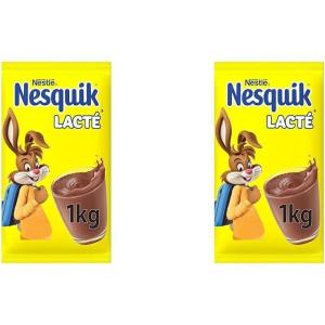 NESQUIK Lacté – Chocolat en Poudre – Cacao en Poudre à Mélanger avec de l&rsquo;Eau – Préparation Instantanée Chocolat Chaud – Goût de chocolat – Petit-Déjeuner – Sachet 1 de kg(1 kg (Lot de 2))