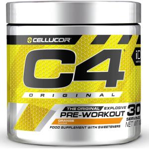 Poudre pré-entraînement C4 Original – éclats d&rsquo;orange | boisson énergisante pré-entraînement sans sucre pour homme/femme | 150 mg de caféine + bêta-alanine + monohydrate de créatine | 30 portions(Éclats d&rsquo;orange)