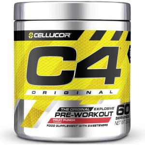 Poudre pré-entraînement C4 Original – éclats d&rsquo;orange | boisson énergisante pré-entraînement sans sucre pour homme/femme | 150 mg de caféine + bêta-alanine + monohydrate de créatine | 30 portions(Jus de fruit)
