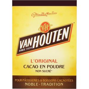 Van Houten l’Original Cacao en Poudre Non Sucré pour Boissons Cacaotées Instantanées Cacao Soluble, 250 g