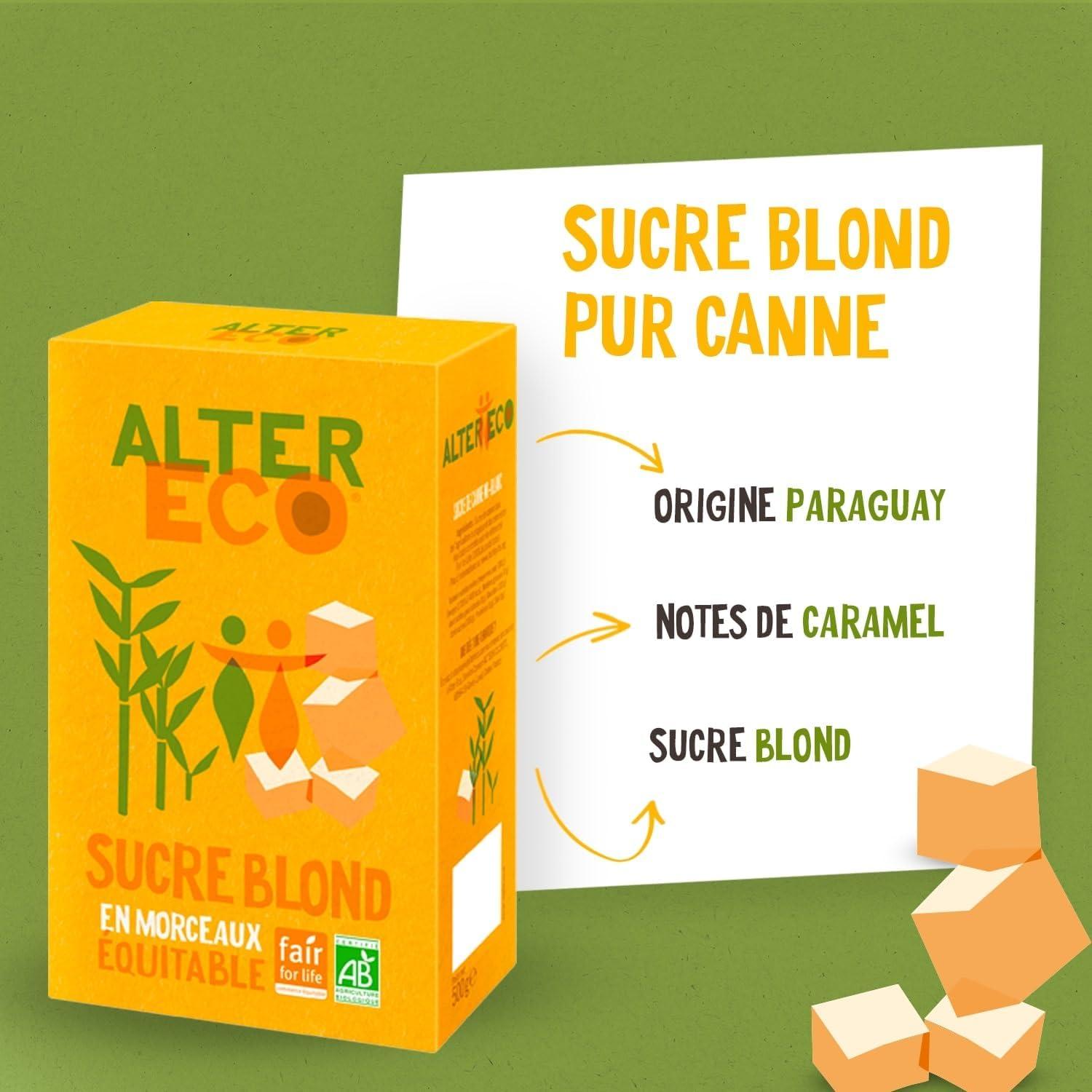 imageALTER ECO Sucre Muscovado en Poudre Sucre Complet Bio et quitable Origine Philippines 500 gEn Morceaux