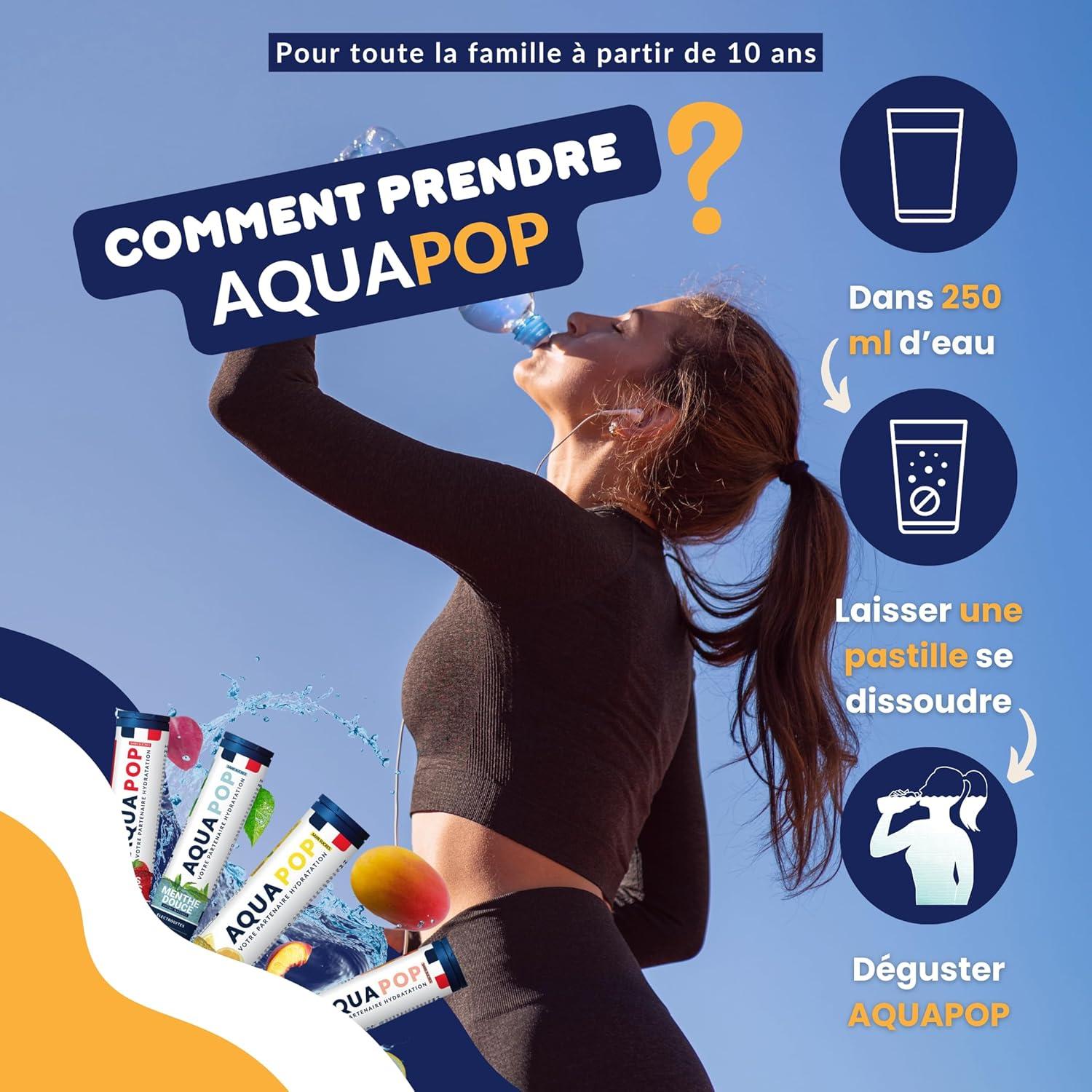 imageAQUAPOP Pastilles lectrolytes Pack de 2 Citron et Fruits Rouge Sans Sucres Favorise lhydratation et lnergie 20 Comprims Minraux et Vitamines Sport ampamp Bientre 2 Pack