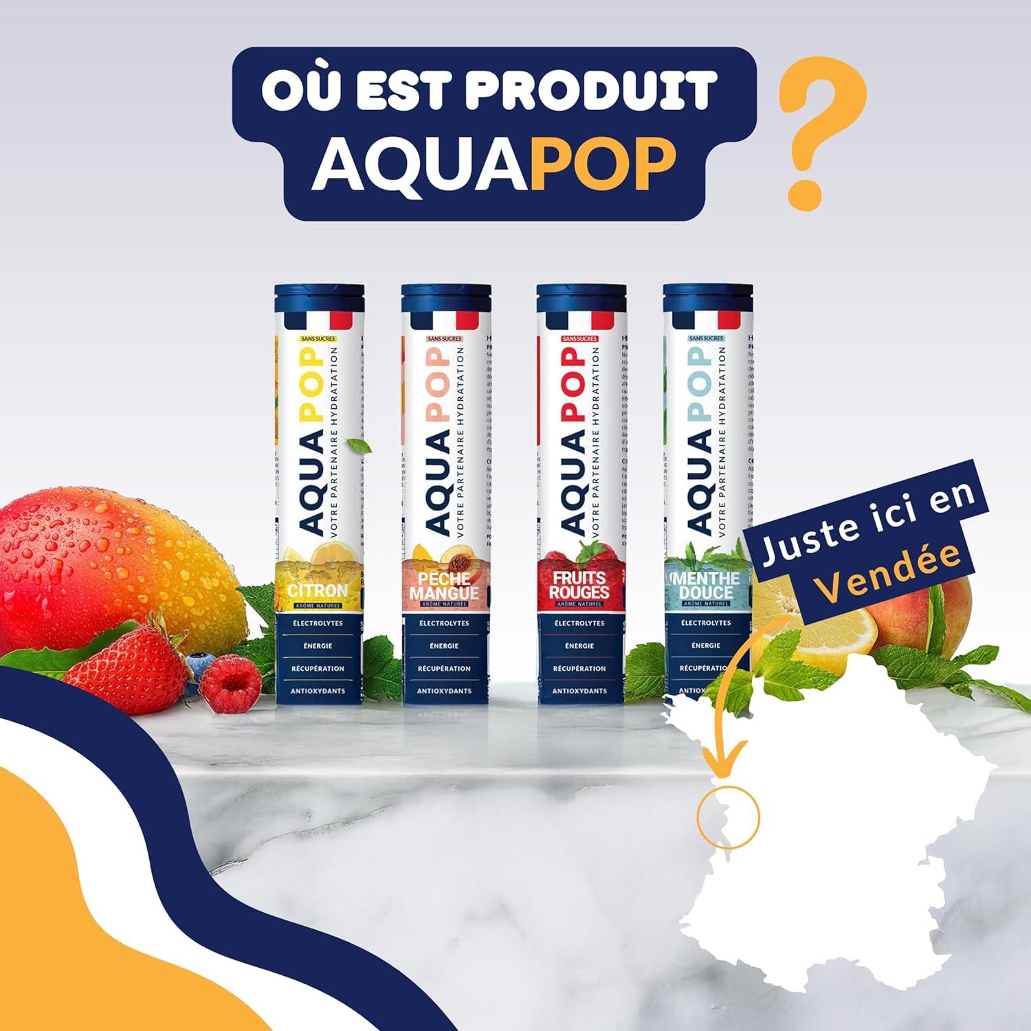 imageAQUAPOP Pastilles lectrolytes Pack de 2 Citron et Fruits Rouge Sans Sucres Favorise lhydratation et lnergie 20 Comprims Minraux et Vitamines Sport ampamp Bientre 2 Pack