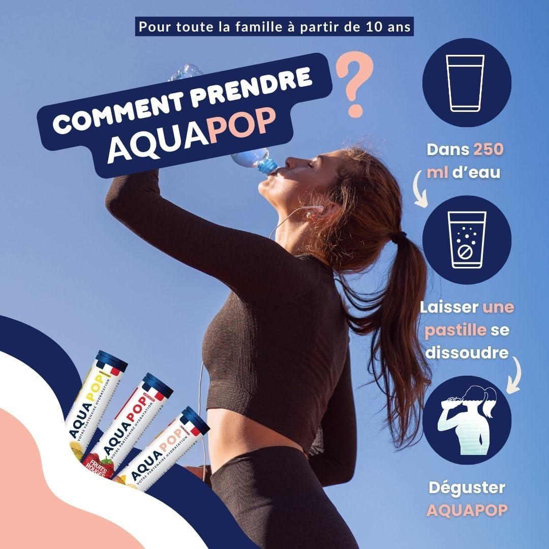 imageAQUAPOP Pastilles lectrolytes Pack de 3 tubes Sans Sucres Favorise lhydratation et lnergie 60 Comprims Minraux et Vitamines Sport ampamp Bientre Fruits Rouge Citron Pche 3Pack
