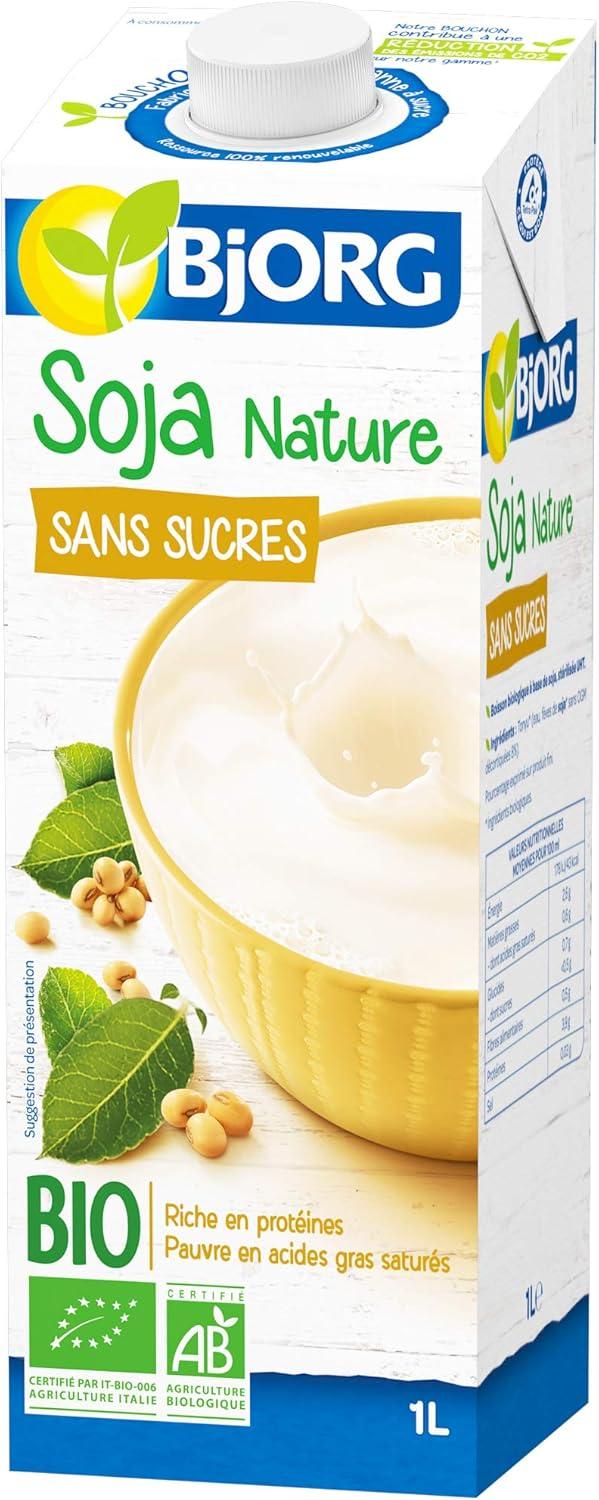 imageBJORG Boisson Vgtale Soja Sans Sucres Boisson Bio Riche en Protines 1 L