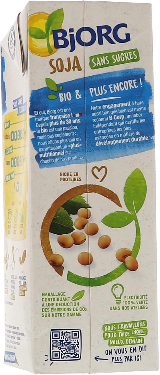 imageBJORG Boisson Vgtale Soja Sans Sucres Boisson Bio Riche en Protines 1 L