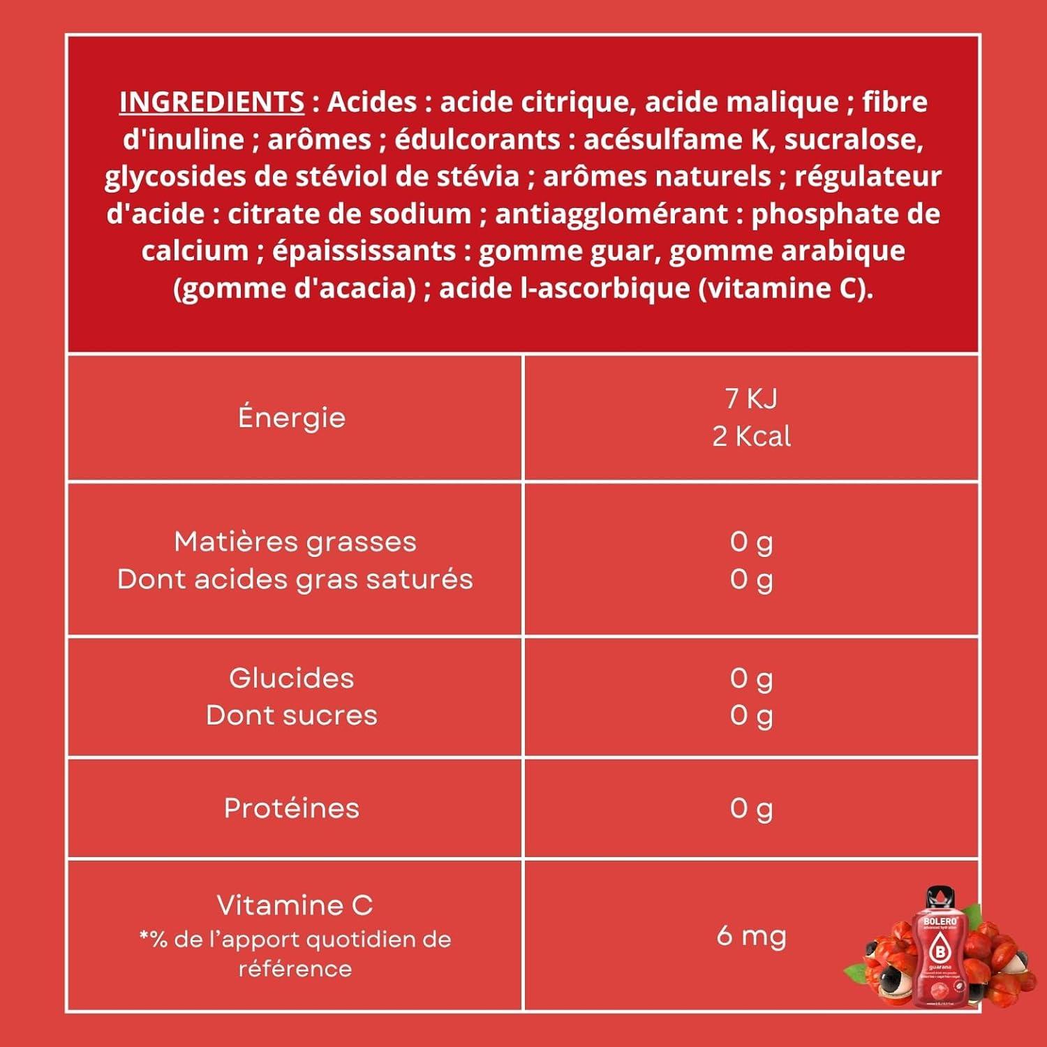 imageBOLERO Exotiques Assortiment de 10 sticks 9g de Poudre pour Boisson sans sucre la Stevia Sans Conservateur ni colorants artificiels Faible en calories il convient pour toute la FamilleGuarana