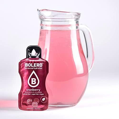 imageBolero CRANBERRY 24x3g Jus en poudre sans sucre dulcor la stvia vitamine C pour enfants et sportifs sans gluten vgtalien saveur de canneberge