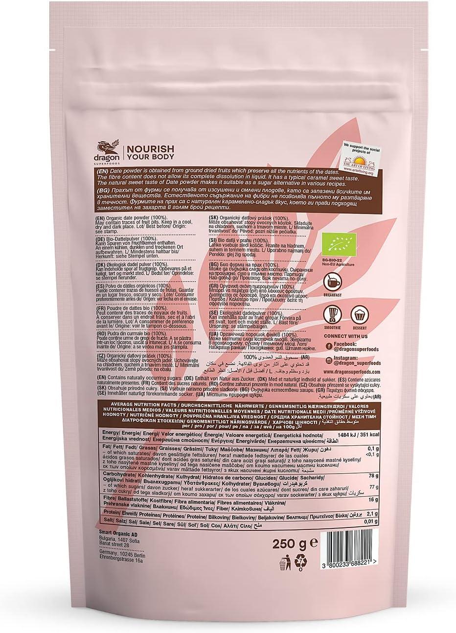 imageDragon Superfoods Poudre de dattes 100 bio vgtalienne et sans gluten naturellement sucre multipack de 6 x 250 g