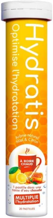 imageHYDRATIS Pastilles Hydratation Electrolytes Miel Citron Gamme Chaude Amliore lHydratation et Favorise lnergie Formule Isotonique Sport Rcupration Bientre 2 tubes 40 PastillesMiel Citron