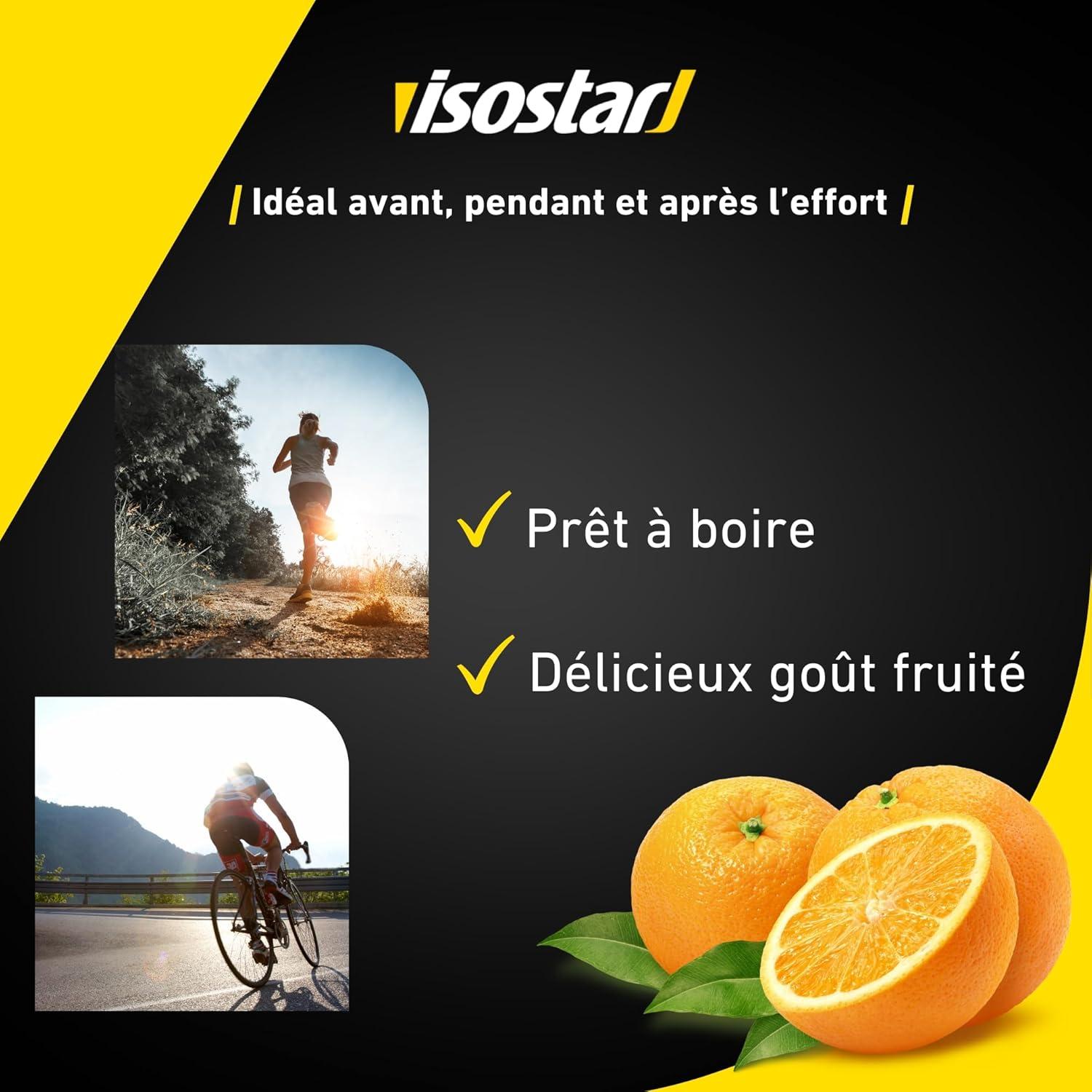imageIsostar Fast Hydratation Saveur Orange Boisson Isotonique pour sportifs Apport de Glucides et dElectrolytes Arme Naturel Sans Colorant 500 ml Lot de 4Pack of 4