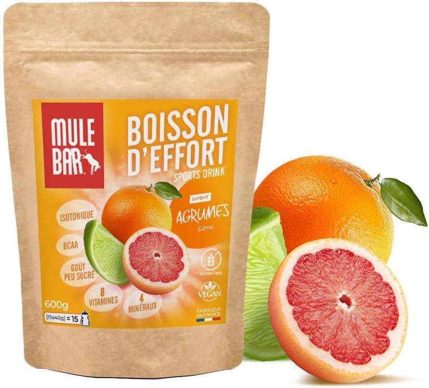 imageMULEBAR Boisson DHydratation En Poudre Fruits Rouges Antioxydant 8 Vitamines 5 Minraux Electrolytes Got Trs Peu Sucr Facile Digrer Fabriqu En France 250grAgrumes