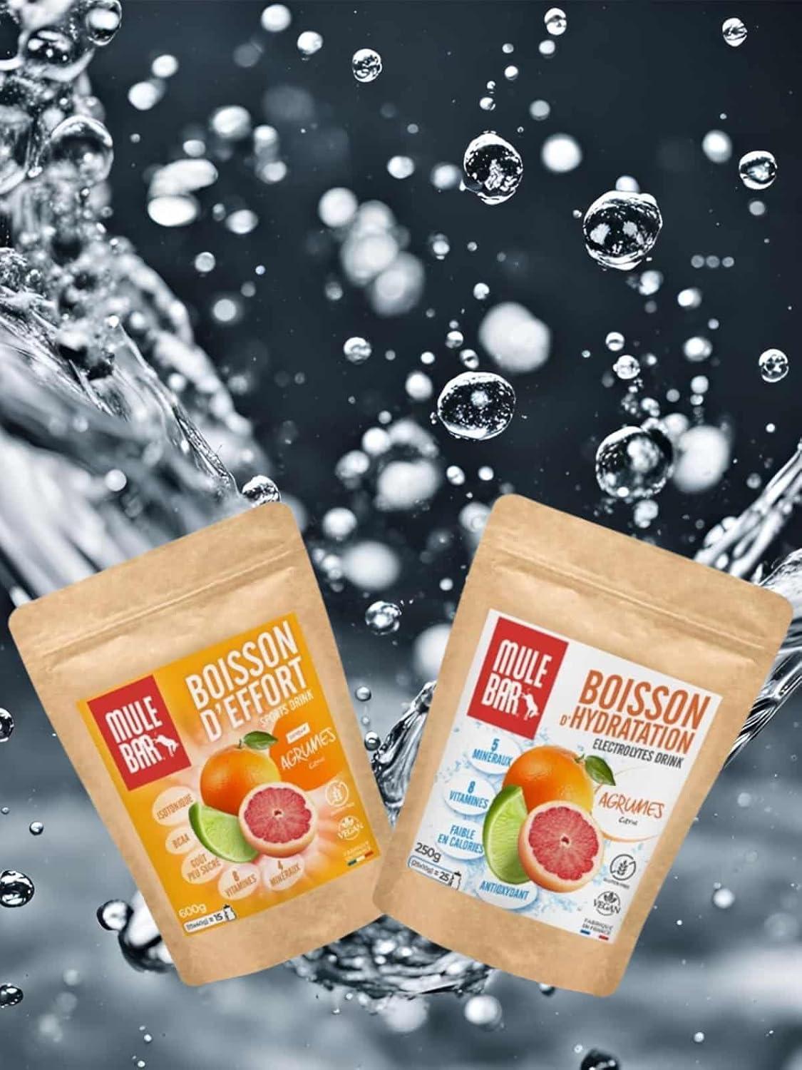 imageMULEBAR Boisson DHydratation En Poudre Fruits Rouges Antioxydant 8 Vitamines 5 Minraux Electrolytes Got Trs Peu Sucr Facile Digrer Fabriqu En France 250grAgrumes