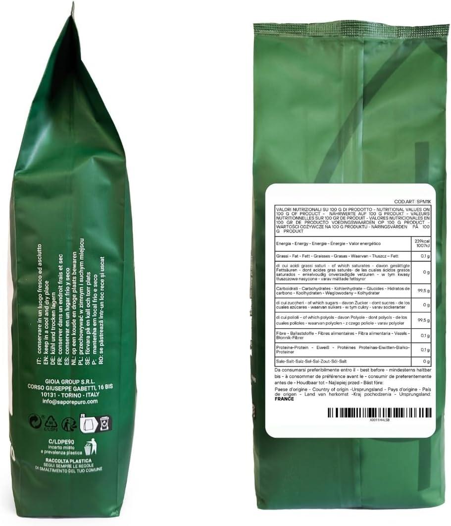imageSaporepuro MALTITOL en poudre 1000 gr dulcorant naturel substitut du sucre faible en calories idal pour les boissons sucres et les recettes keto sans sucre