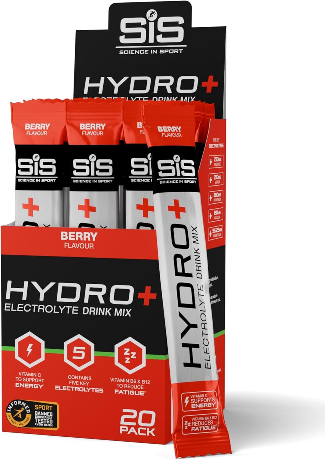 imageScience in Sport HYDRO Electrolyte Drink Mix 6x43g Orange ampamp mangue Poudre dlectrolytes vegan Boisson sportive en poudre avec vitamine C et 5 lectrolytes essentielsFruits Rouges