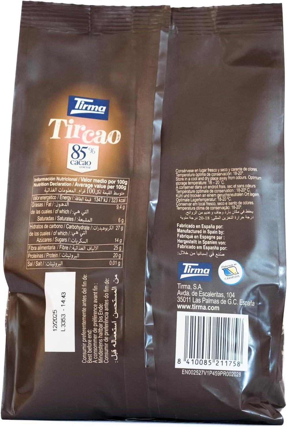 imageTirma TirCao 85 cacao en poudre 350g Cacao soluble sans sucre ajout Boisson chocolate pour petitdjeuner et desserts Idal pour rgimes vgtaliens