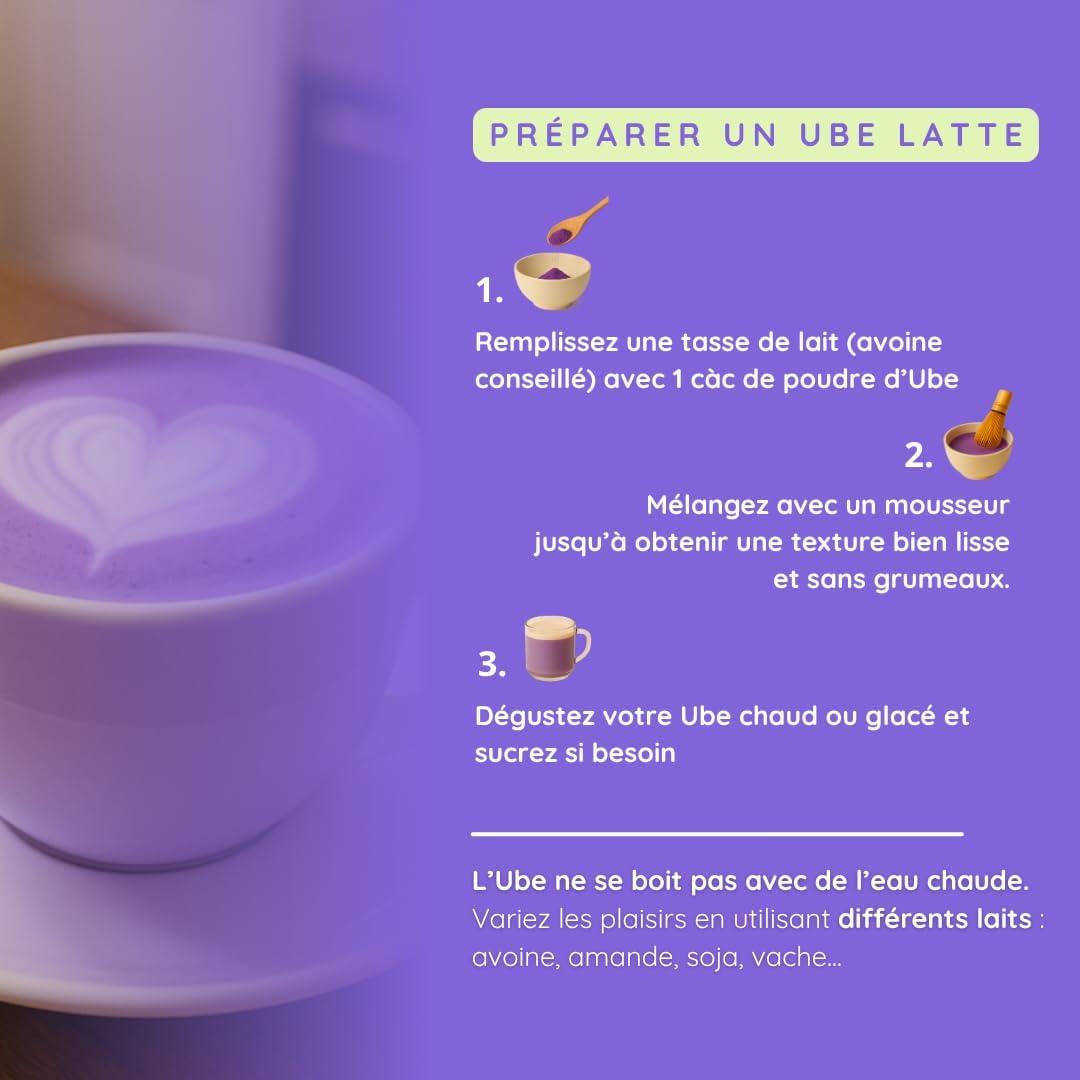 imageUBE DRINK Poudre dUbe Premium 100 Naturelle 100g Igname Violette Latte Ptisseries Smoothies Vegan Sans Gluten Sans Lactose Sans Sucre Vanille de MadagascarNature