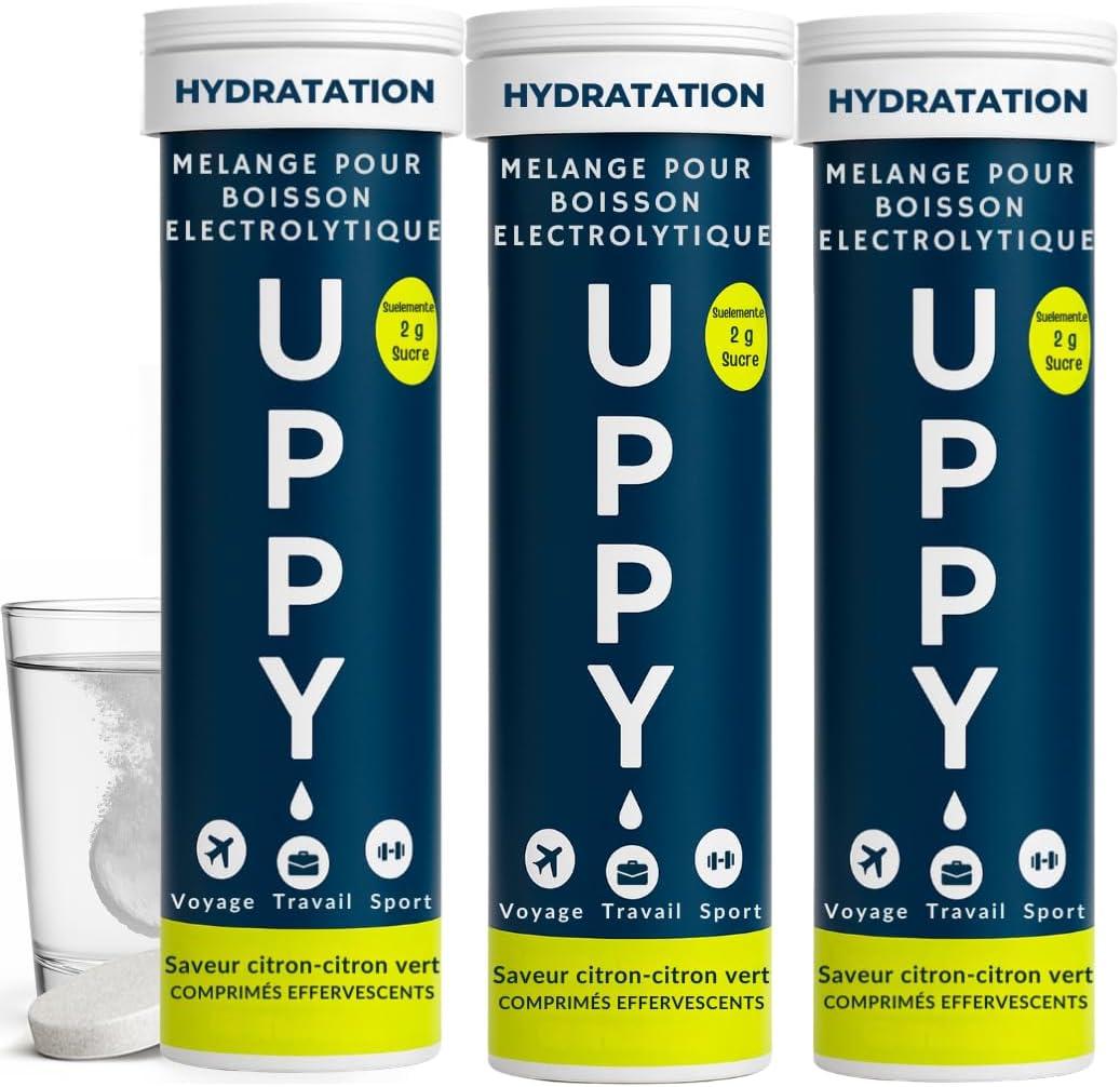 imageUppy Pastilles dHydratation lectrolytes CitronLimette 10 units 1 Tube Boisson Effervescente Rhydratation Pour Voyage Sport Festivals Alternative Saine aux Boissons SucresLemon Lime