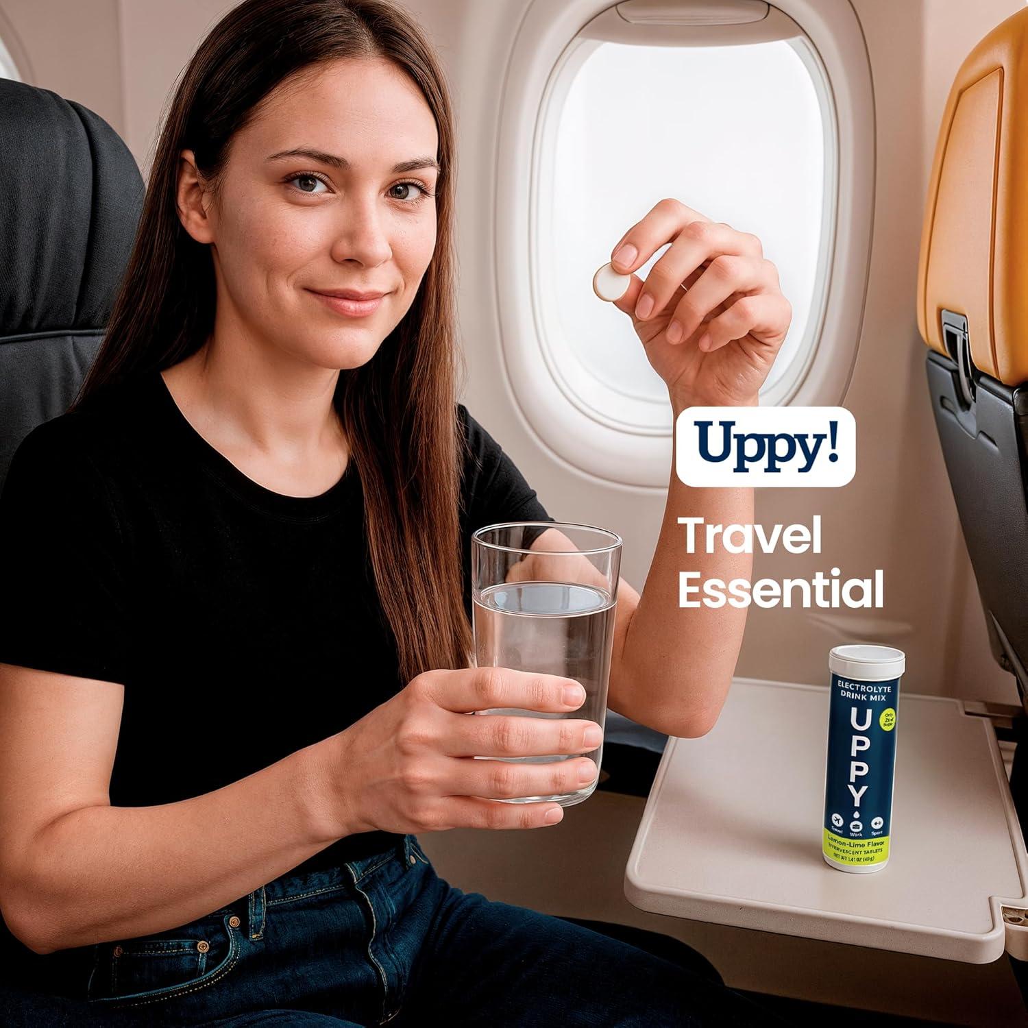 imageUppy Pastilles dHydratation lectrolytes CitronLimette 10 units 1 Tube Boisson Effervescente Rhydratation Pour Voyage Sport Festivals Alternative Saine aux Boissons SucresLemon Lime
