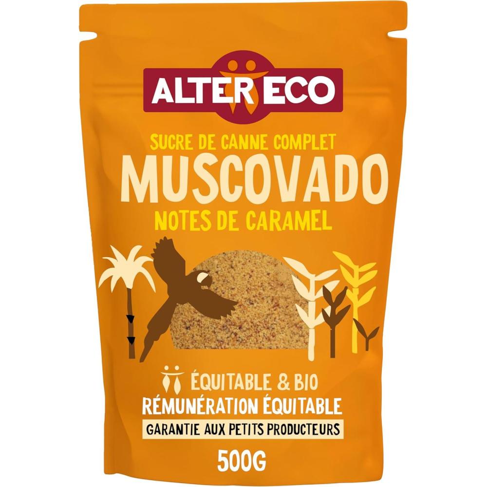 imageALTER ECO Sucre Muscovado en Poudre Sucre Complet Bio et quitable Origine Philippines 500 gSucre Muscovado