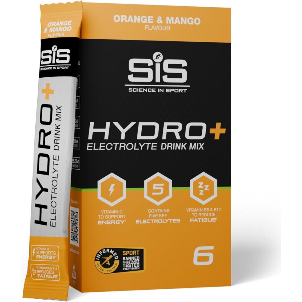 imageScience in Sport HYDRO Electrolyte Drink Mix 6x43g Orange ampamp mangue Poudre dlectrolytes vegan Boisson sportive en poudre avec vitamine C et 5 lectrolytes essentielsOrange Mangue