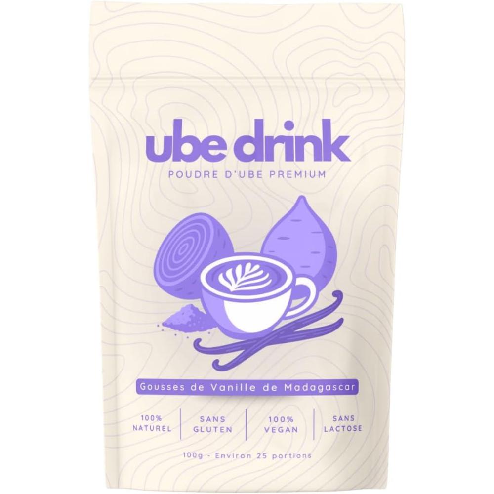 imageUBE DRINK Poudre dUbe Premium 100 Naturelle 100g Igname Violette Latte Ptisseries Smoothies Vegan Sans Gluten Sans Lactose Sans Sucre Vanille de MadagascarVanille de Madagascar