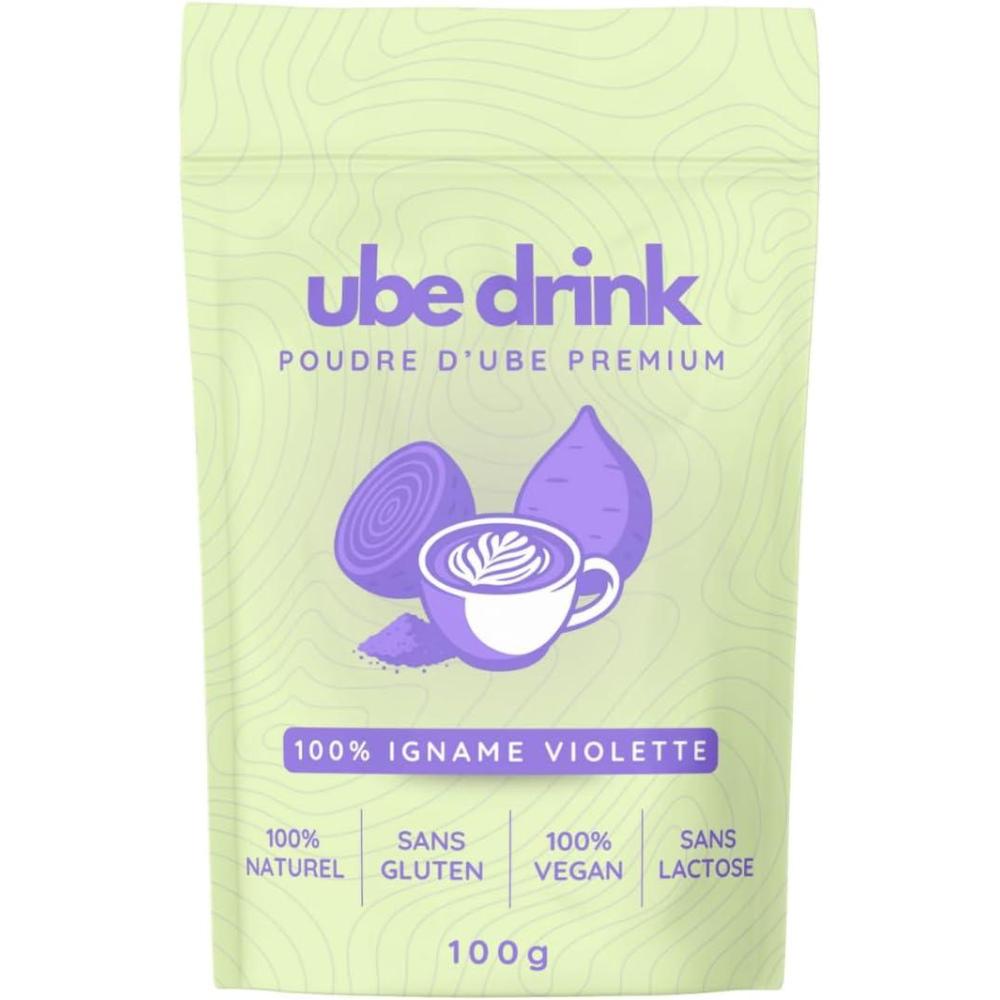 imageUBE DRINK Poudre dUbe Premium 100 Naturelle 100g Igname Violette Latte Ptisseries Smoothies Vegan Sans Gluten Sans Lactose Sans Sucre Vanille de MadagascarNature