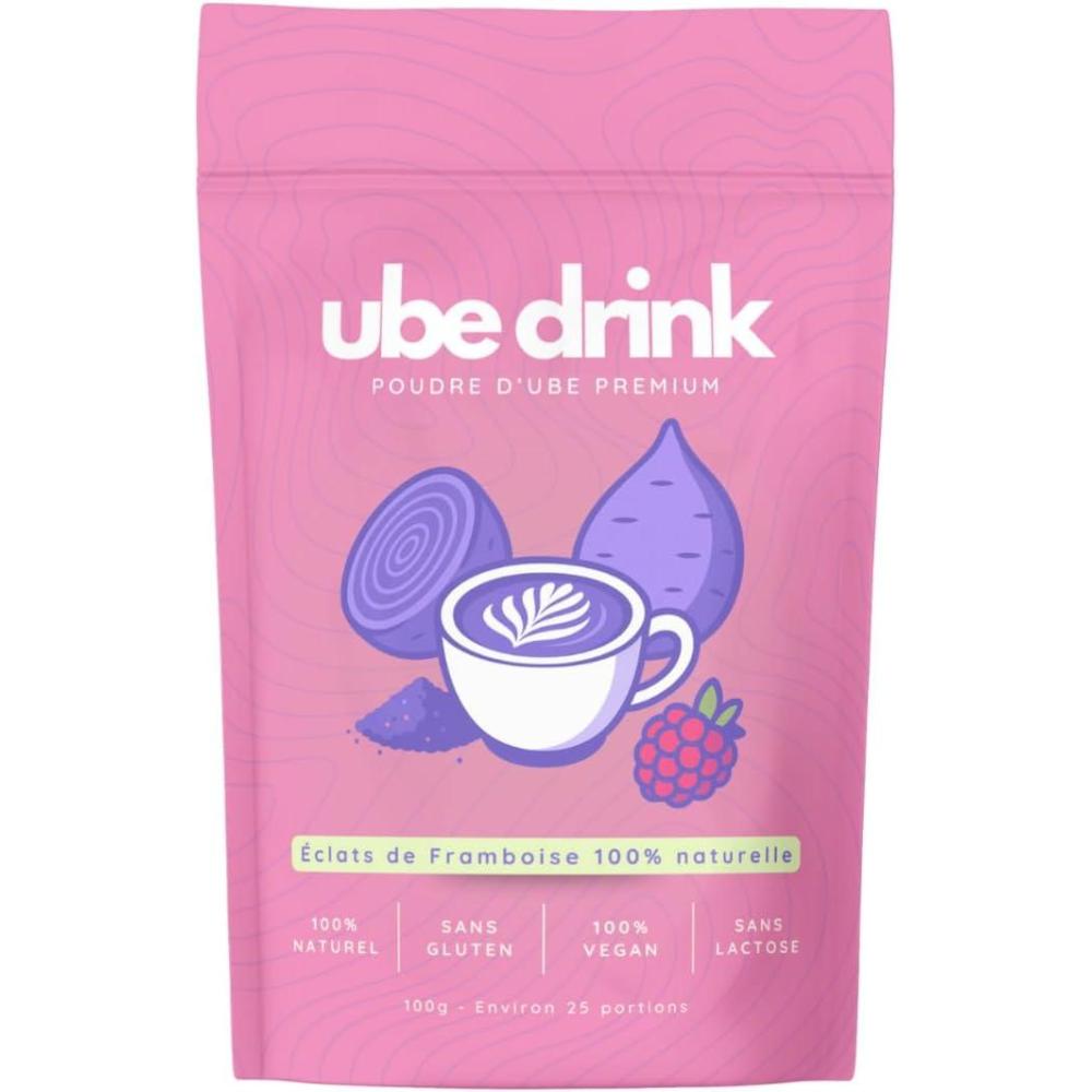 imageUBE DRINK Poudre dUbe Premium 100 Naturelle 100g Igname Violette Latte Ptisseries Smoothies Vegan Sans Gluten Sans Lactose Sans Sucre Vanille de MadagascarFramboise naturelle