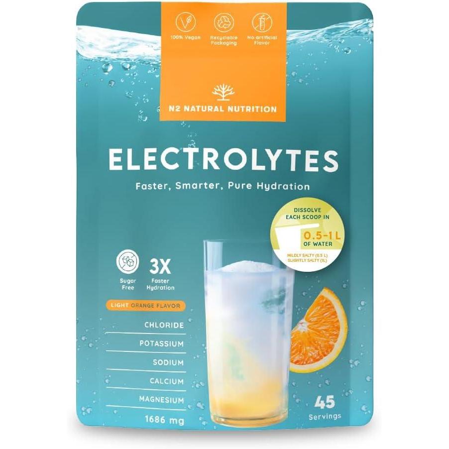imagelectrolyte sans sucre 45 jours d hydratation Boisson 5 lectrolytes chloride potassium sodium calcium magnsium Bio enrgetique sportif N2 Natural Nutritionlectrolyte