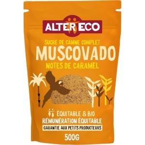 ALTER ECO – Sucre Muscovado en Poudre – Sucre Complet Bio et Équitable – Origine Philippines – 500 g(Sucre Muscovado)