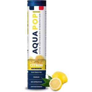 AQUAPOP – Pastilles électrolytes – Sans Sucres – Favorise l&rsquo;hydratation et l&rsquo;énergie – 20 Comprimés Minéraux et Vitamines – Sport & Bien-être (Fruits Rouges)(Citron)