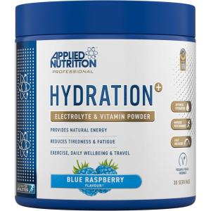 Applied Nutrition Hydration+ – Poudre d&rsquo;Électrolytes et de Vitamines, Boisson Isotonique, Hydratation, Énergie, Moins de Fatigue, 240 g, 30 Portions (240g, Lemon & Lime)(Framboise bleue)