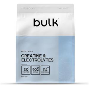 Bulk Poudre de Créatine & Électrolytes | 300 g | Fruits rouges | 3 g de créatine | Électrolytes et vitamines essentiels | Améliore l’énergie, l’hydratation et la performance | Idéal pour HIIT
