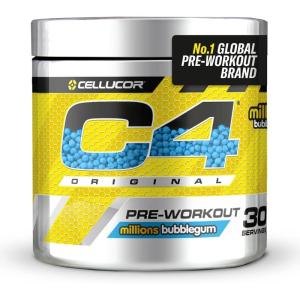 C4 Original Pre Workout Powder, Bubblegum, 30 portions | Boisson énergétique en poudre sans sucre avec 150mg de caféine, 1500mg de créatine monohydrate, 1600mg de bêta-alanine.