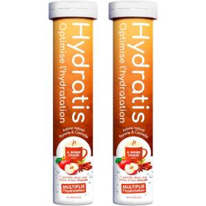 HYDRATIS – Pastilles Hydratation Electrolytes – Miel Citron [Gamme Chaude] – Améliore l&rsquo;Hydratation et Favorise l&rsquo;Énergie – Formule Isotonique – Sport, Récupération, Bien-être – 2 tubes (40 Pastilles)(Pomme Cannelle)