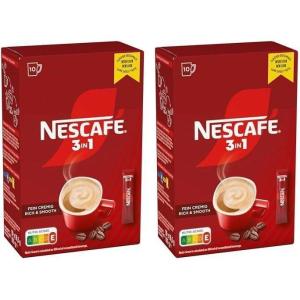 NESCAFE 3-En-1 – Boisson Au Café Soluble – Goût Café Au Lait Sucré – Grains Arabica & Robusta – 10 Sticks(Café Au Lait Sucré)