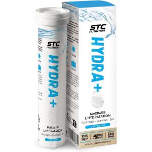 STC NUTRITION – Hydra+ – Préparation pour boisson isotonique à base d&rsquo;Électrolytes, Vitamines, sucre et édulcorant naturels – Optimise l&rsquo;hydratation – 20 Pastilles – Goût Citron(Goût Neutre)
