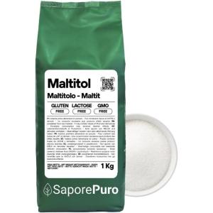 Saporepuro MALTITOL en poudre 1000 gr – édulcorant naturel, substitut du sucre faible en calories, idéal pour les boissons sucrées et les recettes keto sans sucre