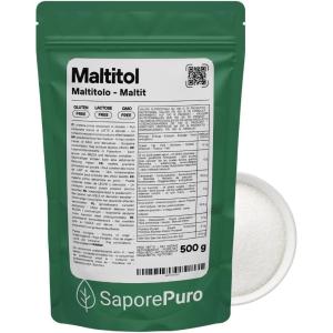 Saporepuro MALTITOL en poudre 500 gr – édulcorant naturel, substitut du sucre faible en calories, idéal pour les boissons sucrées et les recettes keto sans sucre