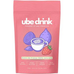 UBE DRINK – Poudre d’Ube Premium 100% Naturelle – 100g – Igname Violette – Latte, Pâtisseries, Smoothies – Vegan, Sans Gluten, Sans Lactose, Sans Sucre (Vanille de Madagascar)(Fraise naturelle)