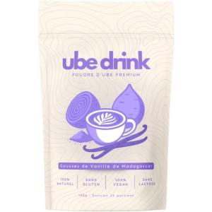 UBE DRINK – Poudre d’Ube Premium 100% Naturelle – 100g – Igname Violette – Latte, Pâtisseries, Smoothies – Vegan, Sans Gluten, Sans Lactose, Sans Sucre (Vanille de Madagascar)(Vanille de Madagascar)