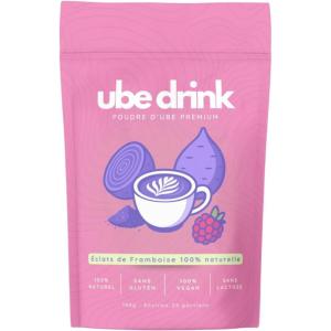 UBE DRINK – Poudre d’Ube Premium 100% Naturelle – 100g – Igname Violette – Latte, Pâtisseries, Smoothies – Vegan, Sans Gluten, Sans Lactose, Sans Sucre (Vanille de Madagascar)(Framboise naturelle)