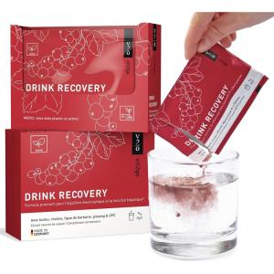 Vit2go DRINK RECOVERY (30 sachets) – Poudre d&rsquo;électrolytes à boire, vitamines pour une matinée fraîche et après l&rsquo;entraînement, saveur rafraîchissante (groseille), boisson électrolytiques(blackcurrant)