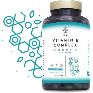 Électrolyte sans sucre, 45 jours d&rsquo; hydratation. Boisson 5 électrolytes, chloride, potassium, sodium, calcium, magnésium. Bio, enérgetique, sportif. N2 Natural Nutrition(Vitamine B Complex)