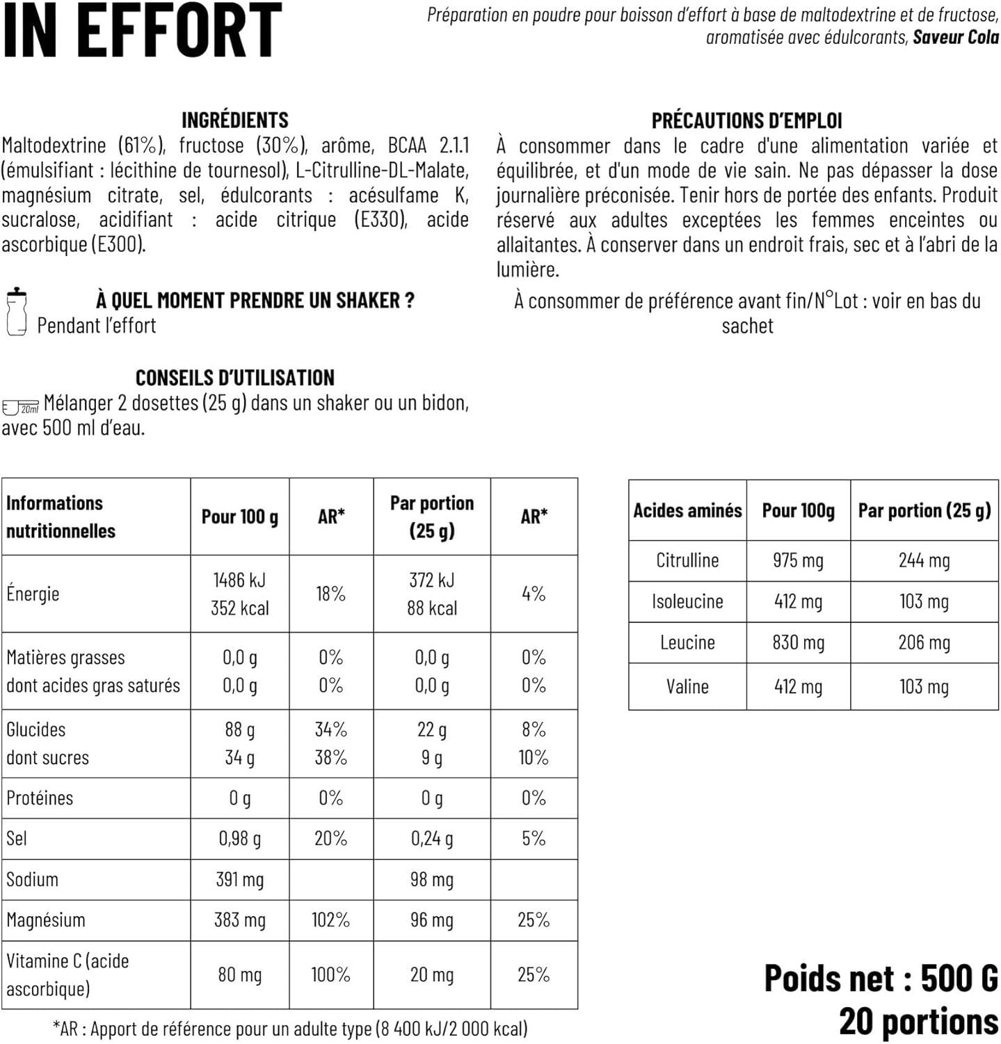 image1Defy In Effort Boisson isotonique Boisson pendant effort Fruits Rouges 500gCola