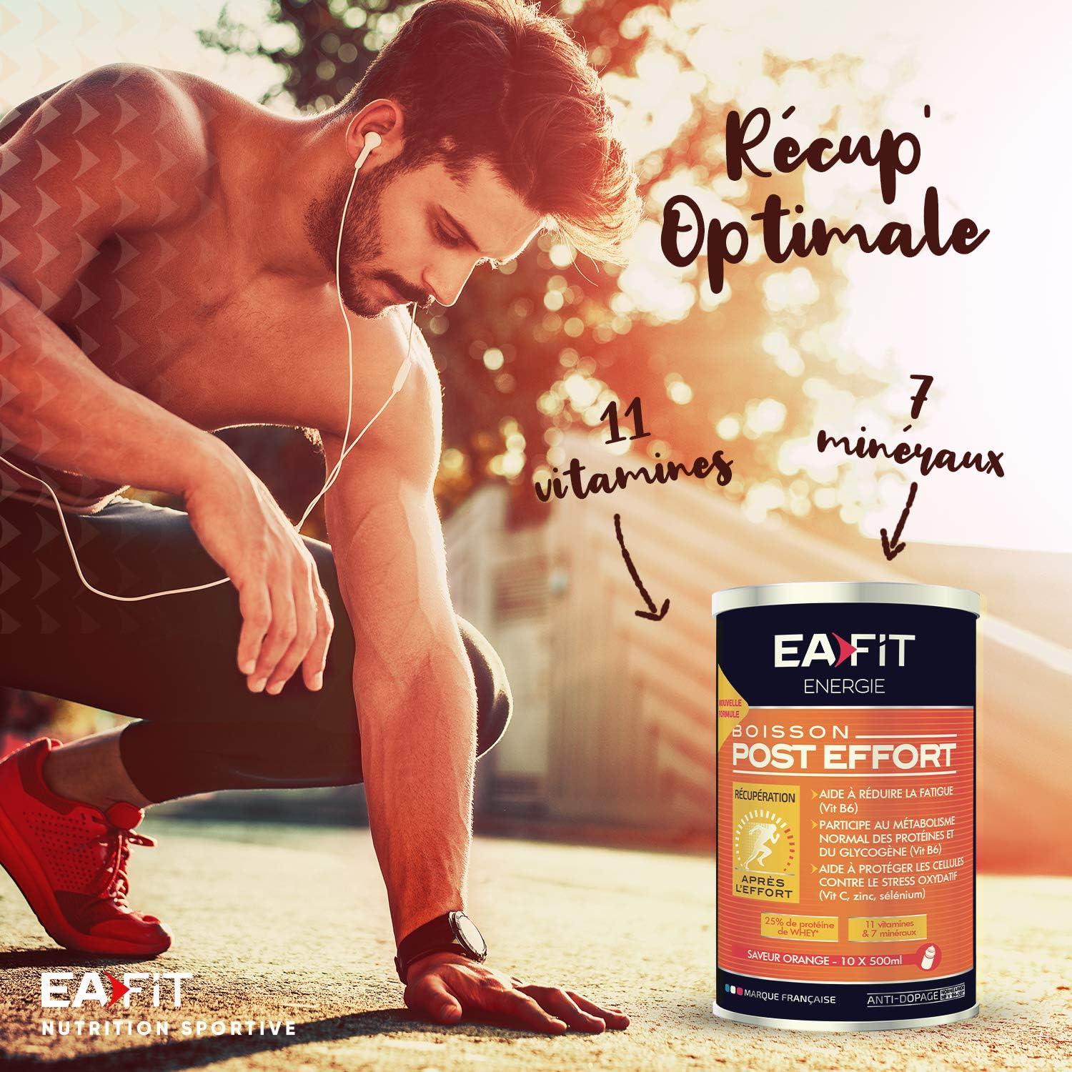 imageEAFIT Boisson PostEffort Aide rduire la fatigue et protge les cellules contre le stress oxydatif 26g de glucides 11g de protines 11 vitamines et 7 minraux par shaker Orange 457g457 g Lot de 2
